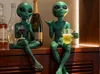 Alien Decoration with Wine Glass and Beer