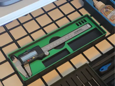 Digital caliper bin gridfinity 6x2 V2 stackable