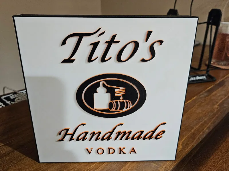 Titos bar sign lightbox