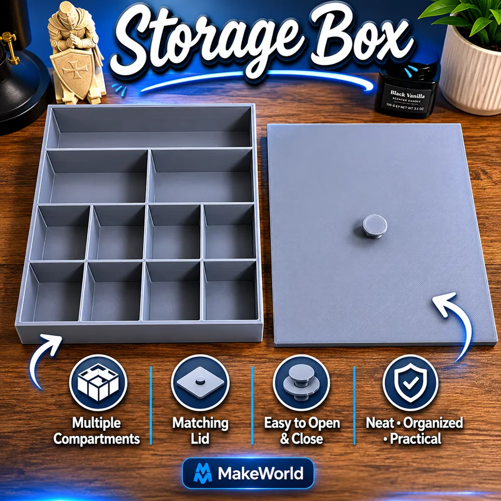 Storage Box with lid - Free 3D Print Model - MakerWorld