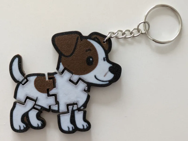 Jack Russell Terrier cute flexi or solid keyring