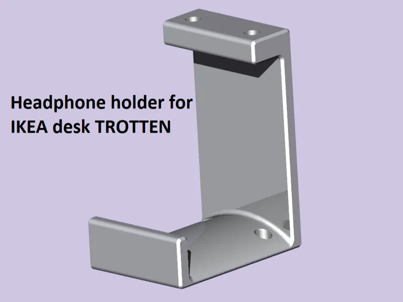 Headphone holder for IKEA desk TROTTEN