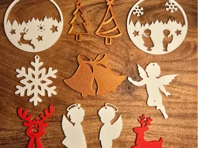 Christmas Ornaments - Deer, Angel, Tree, Snowflake