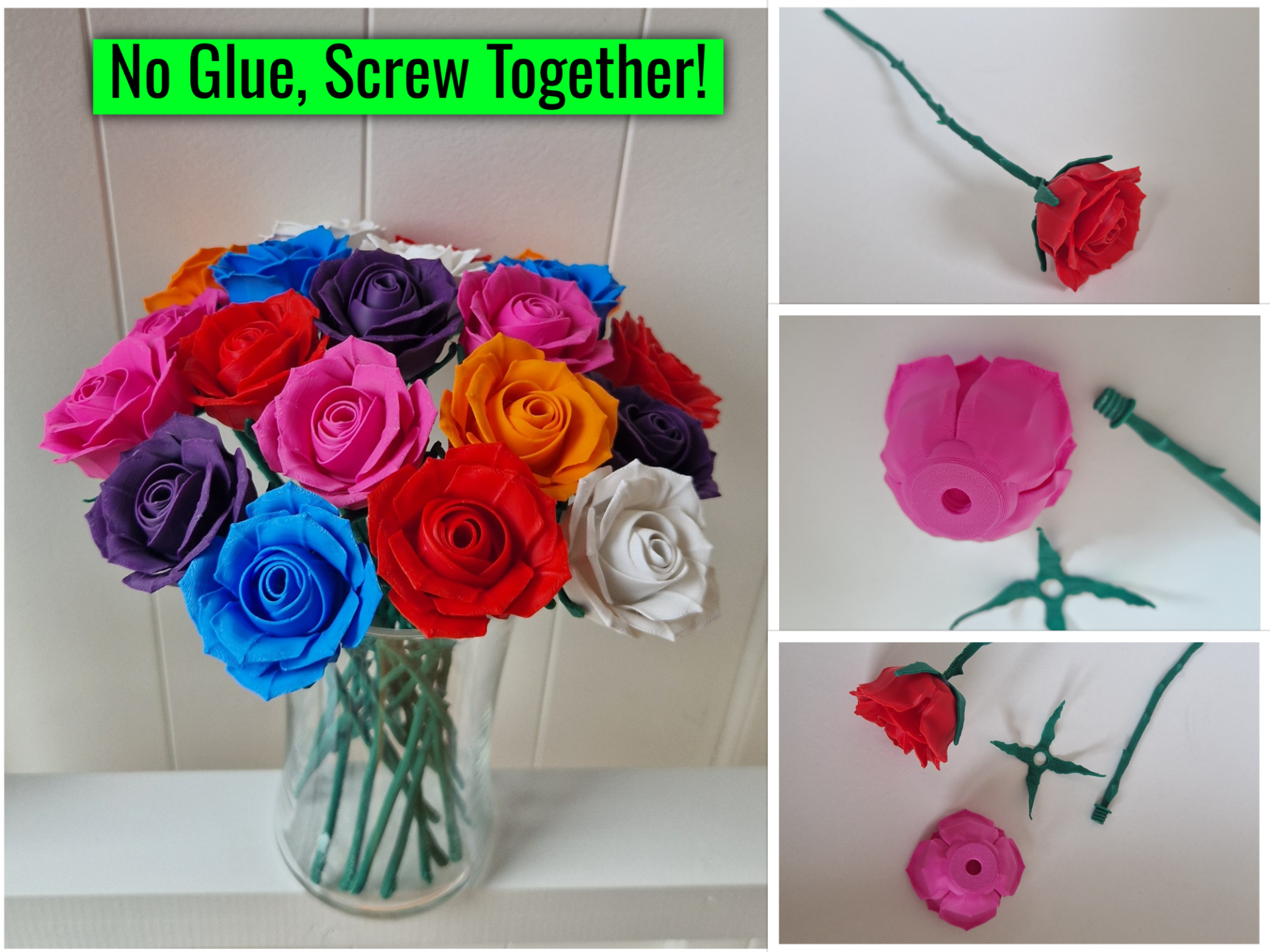 Roses - Screw Together, No Glue