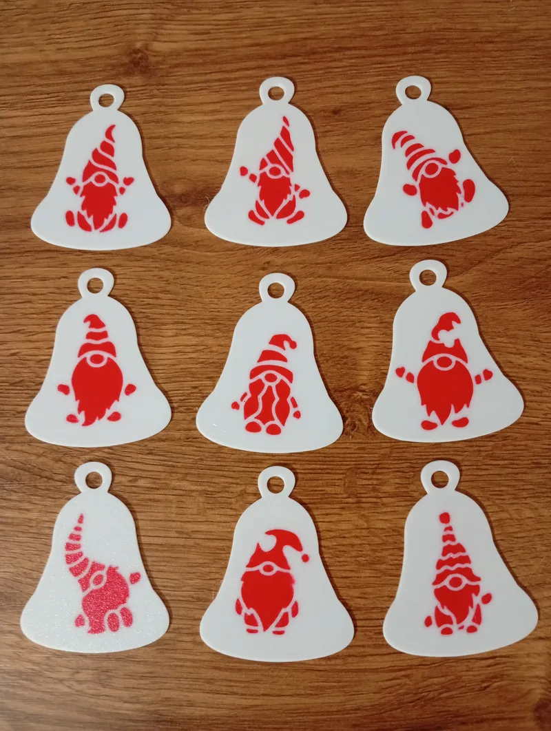9x Gnome Xmas ornament - Multi/Single color