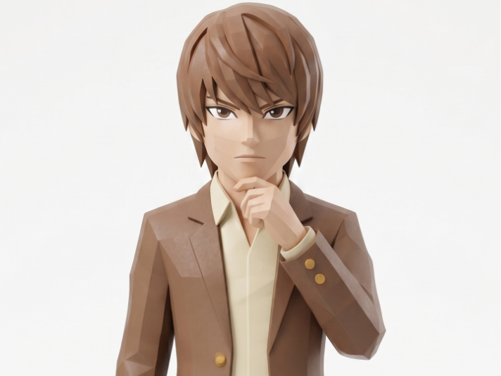 Light Yagami Terno (Death Note) -Low Poly Figurine