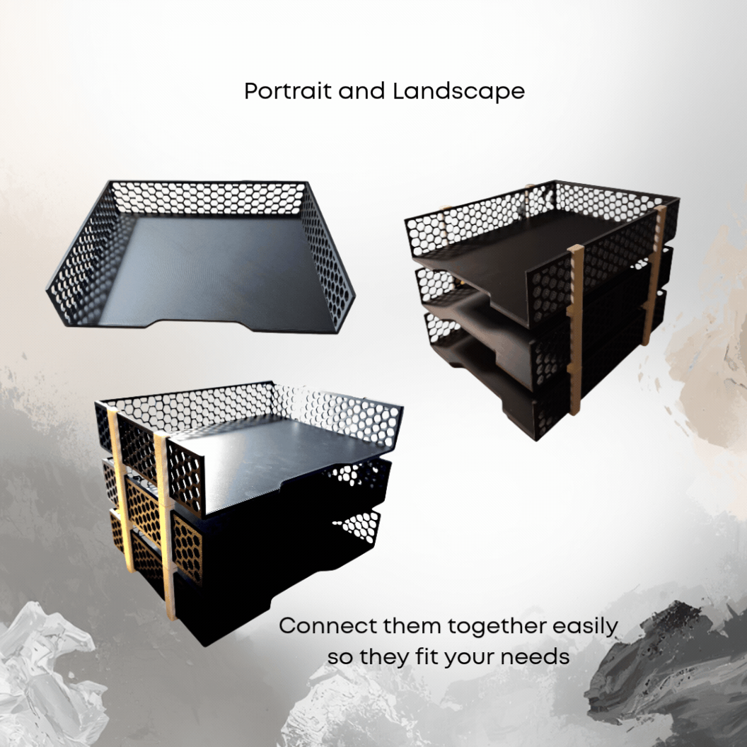 V2 Modular Paper Tray – Stackable Desk Organizer