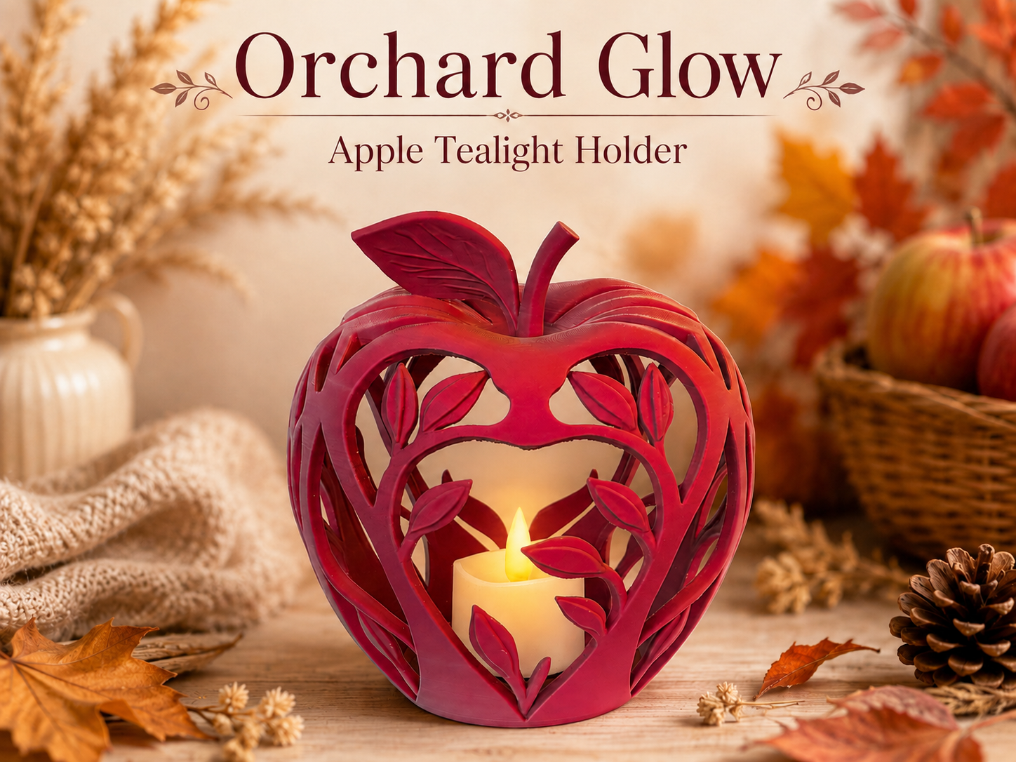Orchard Glow - Apple Tealight Holder - 1