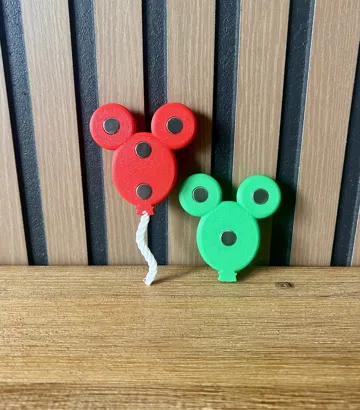 Modelo para impresión 3D: Mickey Balloon Magnet — vista de referencia 3
