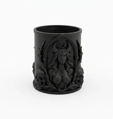 Organizador: Goth Lilith Skull Moon Brush & Pen Organizer — vista de referencia 4