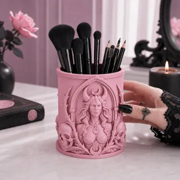 Organizador: Goth Lilith Skull Moon Brush & Pen Organizer — vista de referencia 3