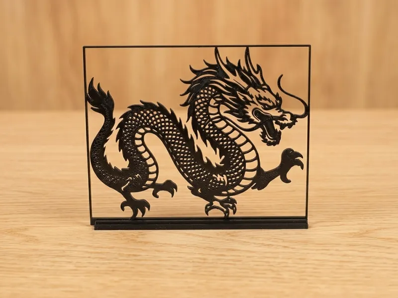 Dragón Imperial - Panel Decorativo con Soporte