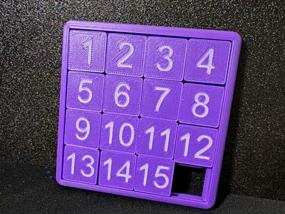 4x4 Sliding Puzzle - Print In Place