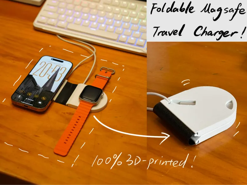 Fully 3D-printed foldable MagSafe Duo Charger
