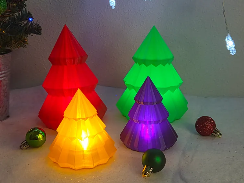 Geometrical Light Up Christmas Trees