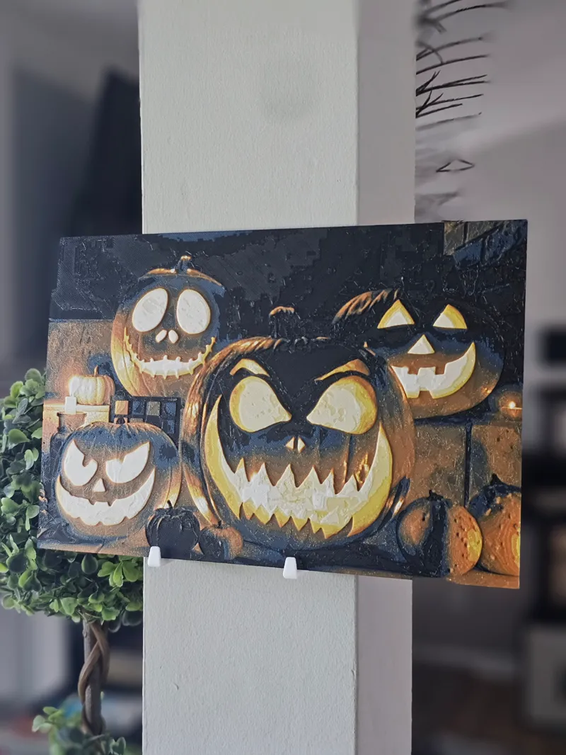 Jack-O-Lanterns Halloween Hueforge Textured Art