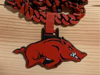 Side Arkansas Razorback Necklace