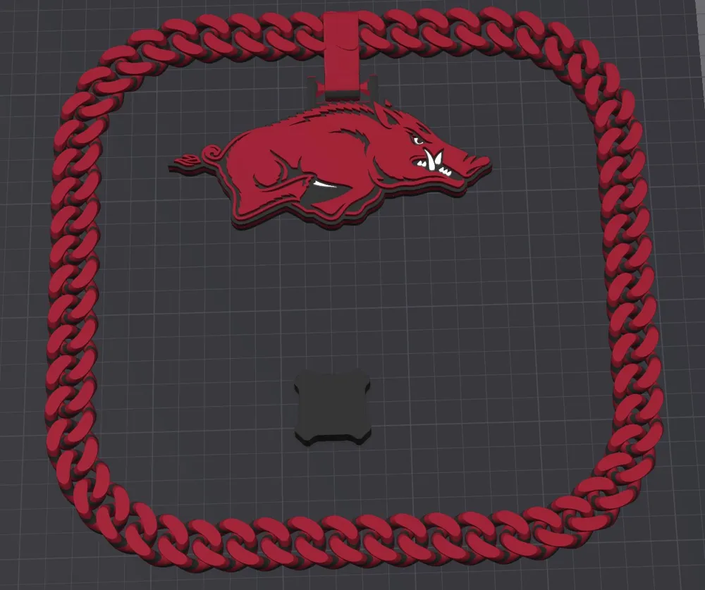 Arkansas Razorback Necklace - Free 3D Print Model - MakerWorld