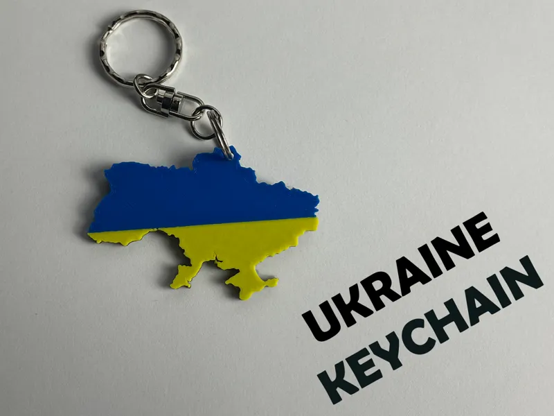 Ukraine Keychain – Country Silhouette