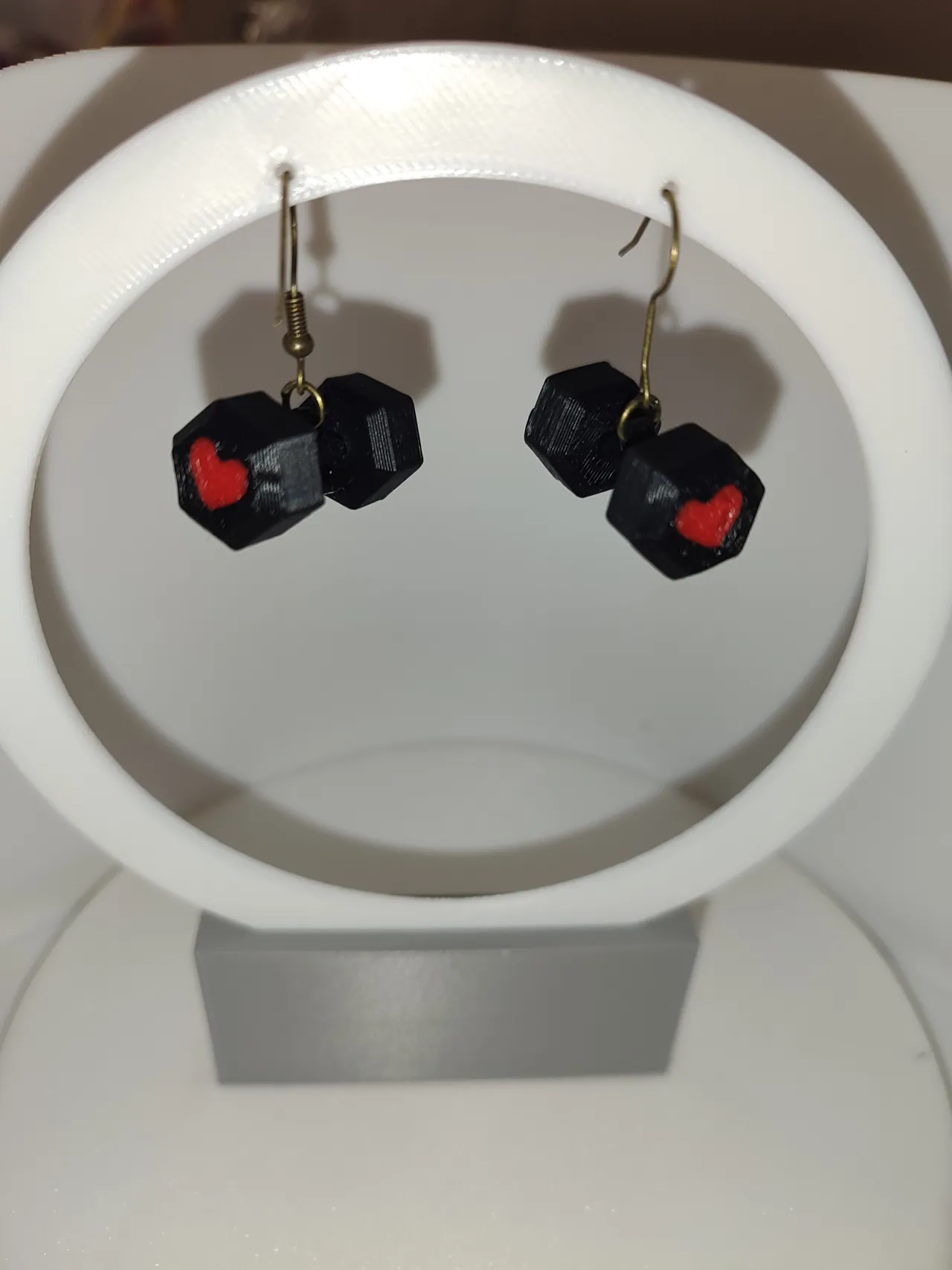 Pendientes mancuerna corazón view 4