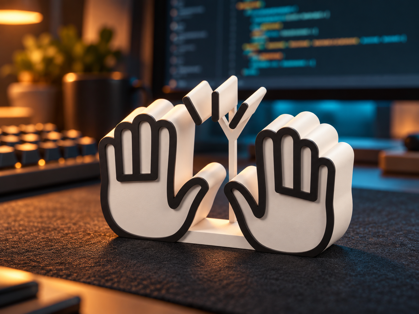 OpenHands Standing Logo – Developer Desk Decor 3D model