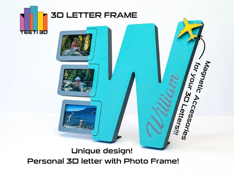 3D Letter Frame "W"