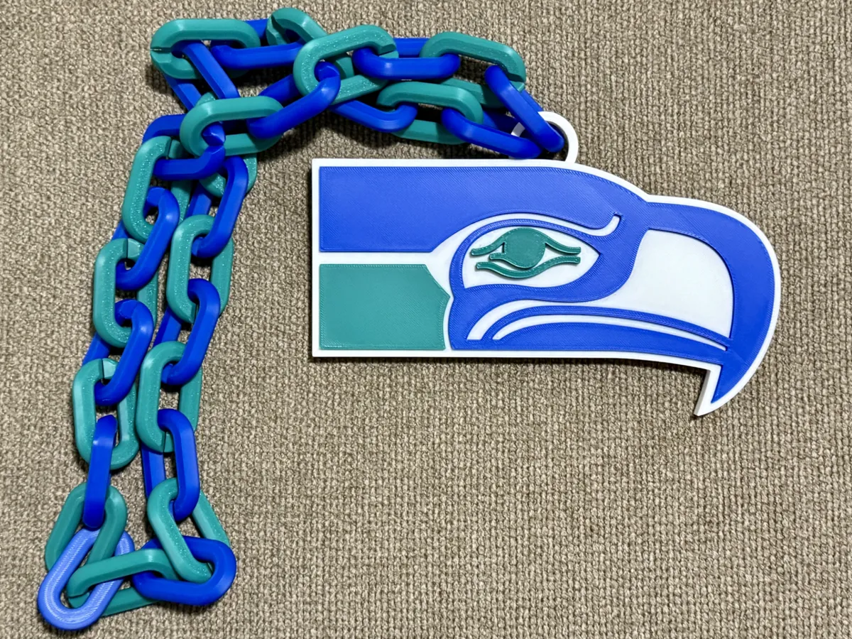 Seattle Seahawks oversized logo chain - Free 3D Print Model - MakerWorld
