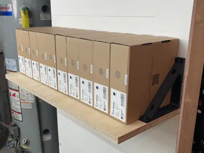 50g bracket designed for 6"-12" deep shelf