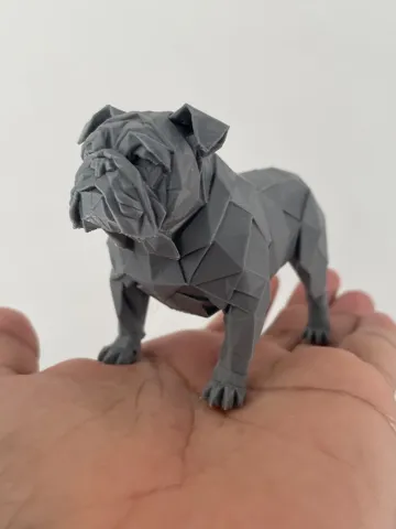 Letrero o emblema decorativo: Bulldog Inglês – Estilo Origami — vista de referencia 5