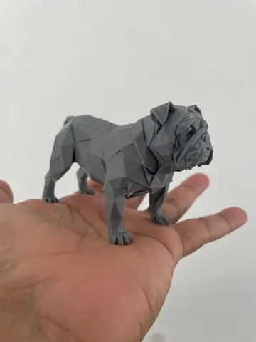 Letrero o emblema decorativo: Bulldog Inglês – Estilo Origami — vista de referencia 4