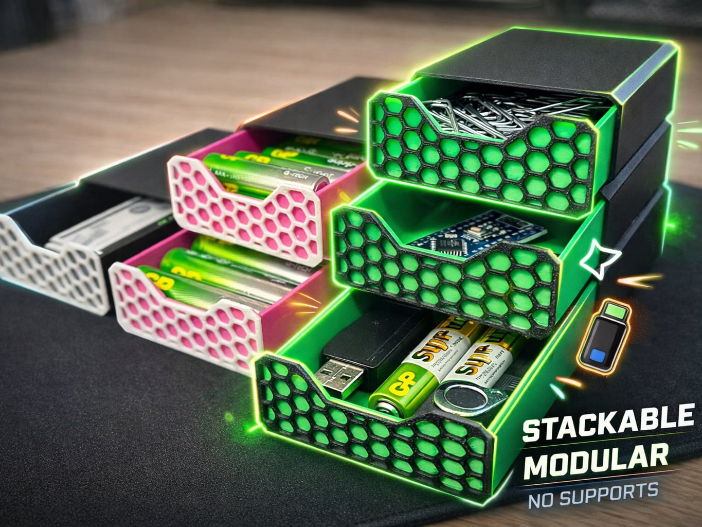Modular Stackable Drawers – 7 Tier (Expandable)