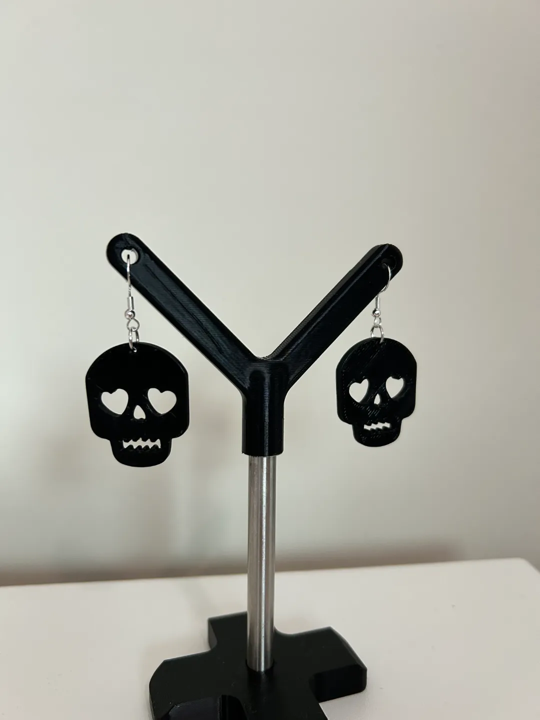 Skull earrings view 2
