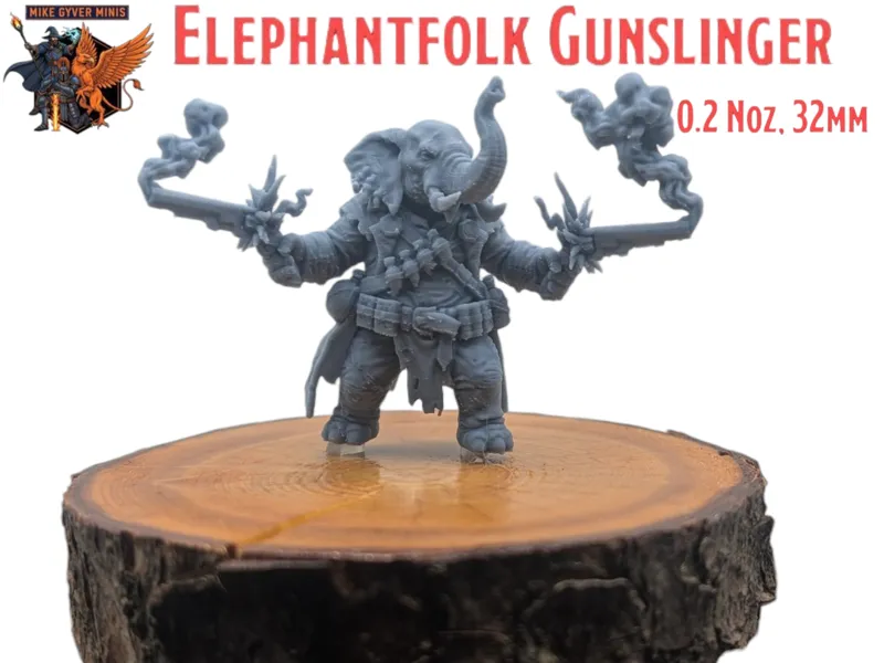 Elephantfolk Gunslinger - MGM Print-Ready Mini