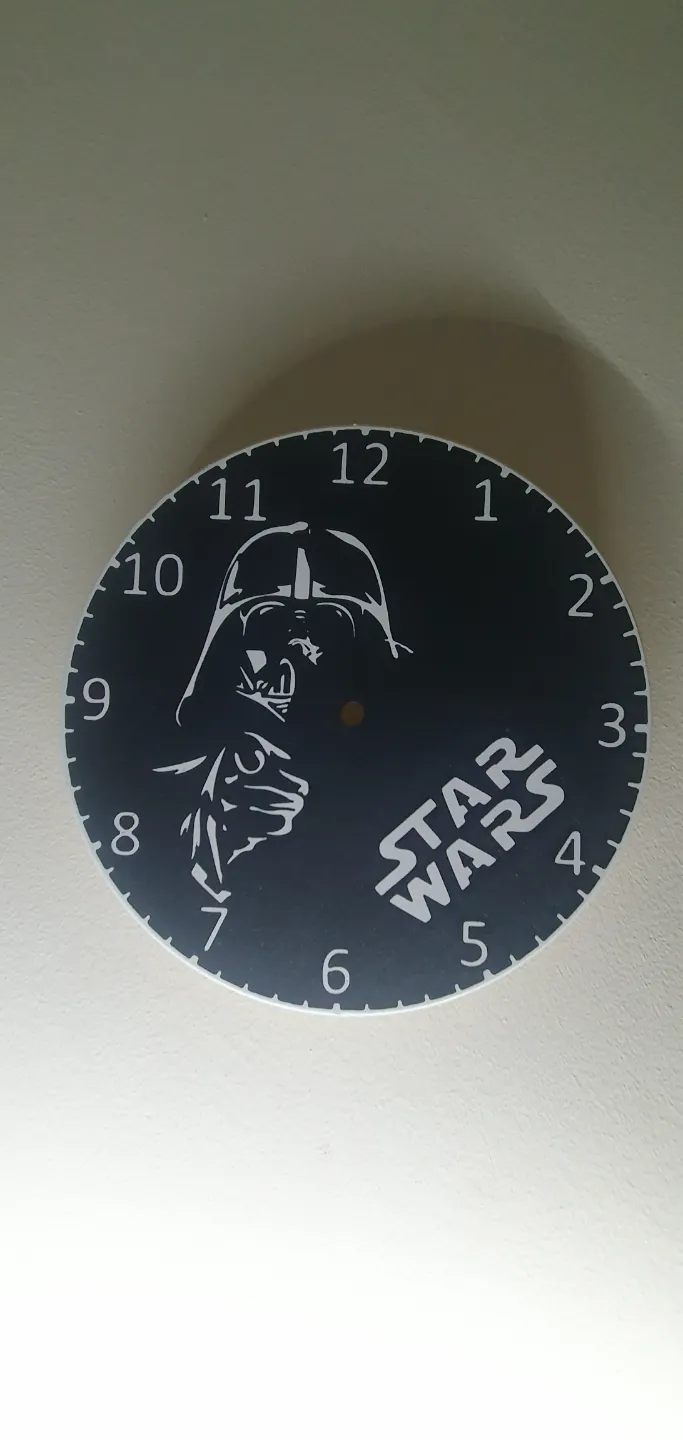 Starwars Darth vader clock with clock mechanism housing.