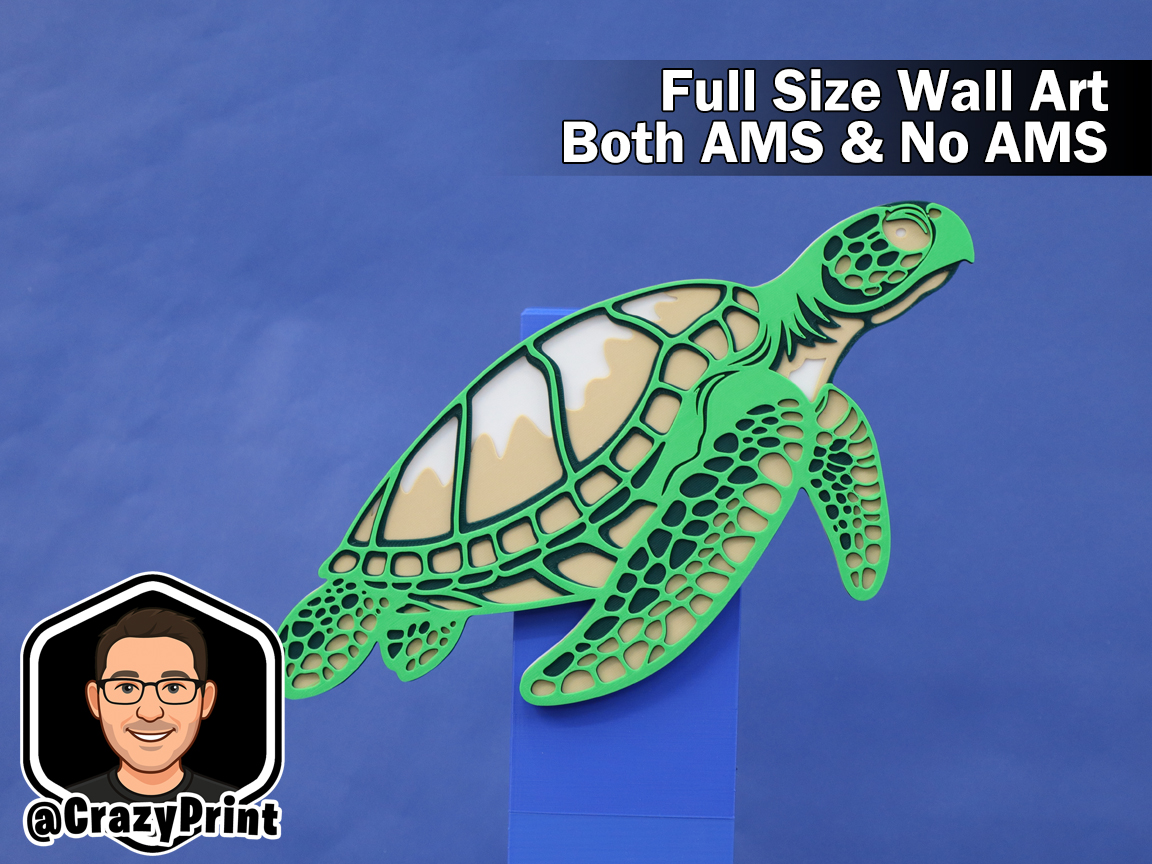 Beautiful Sea Turtle Layered Wall Art/Sign- No AMS