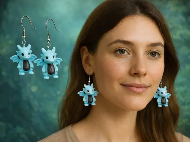 Baby Dragon Earrings - Cute Jewelry