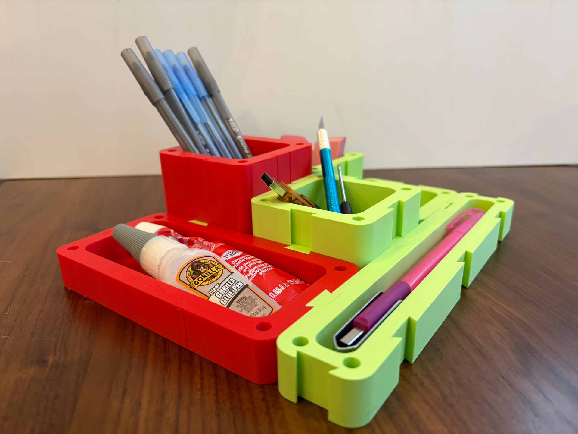 Klick desk organization system modular bins