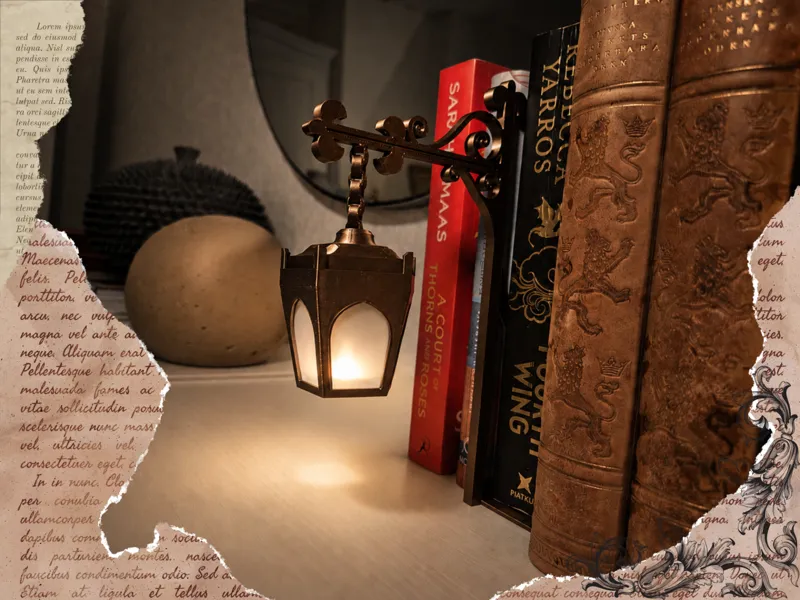 Hanging Bookshelf Lantern/Streetlight Book Nook