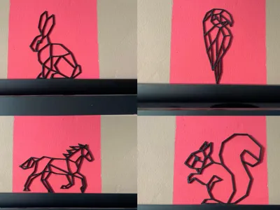 Low-Poly Animal – Rabbit, Parrot, Horse & Squirrel