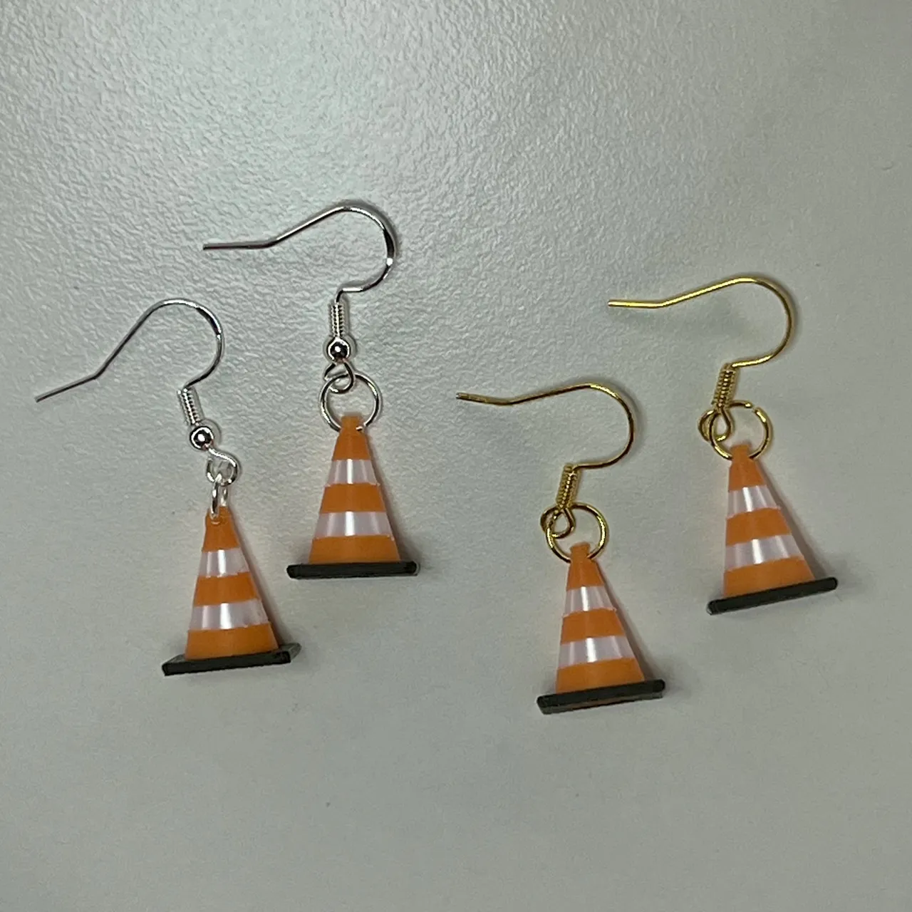Traffic Cone Sign Earring view 3