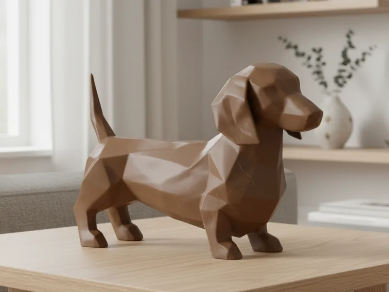 Minimal Dachshund Sculpture - Wiener Dog