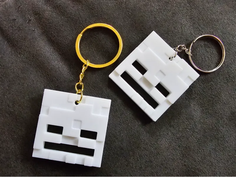 Minecraft Skeleton Head Keychain