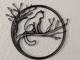 Wall Art - Cat on a Tree minimalistic