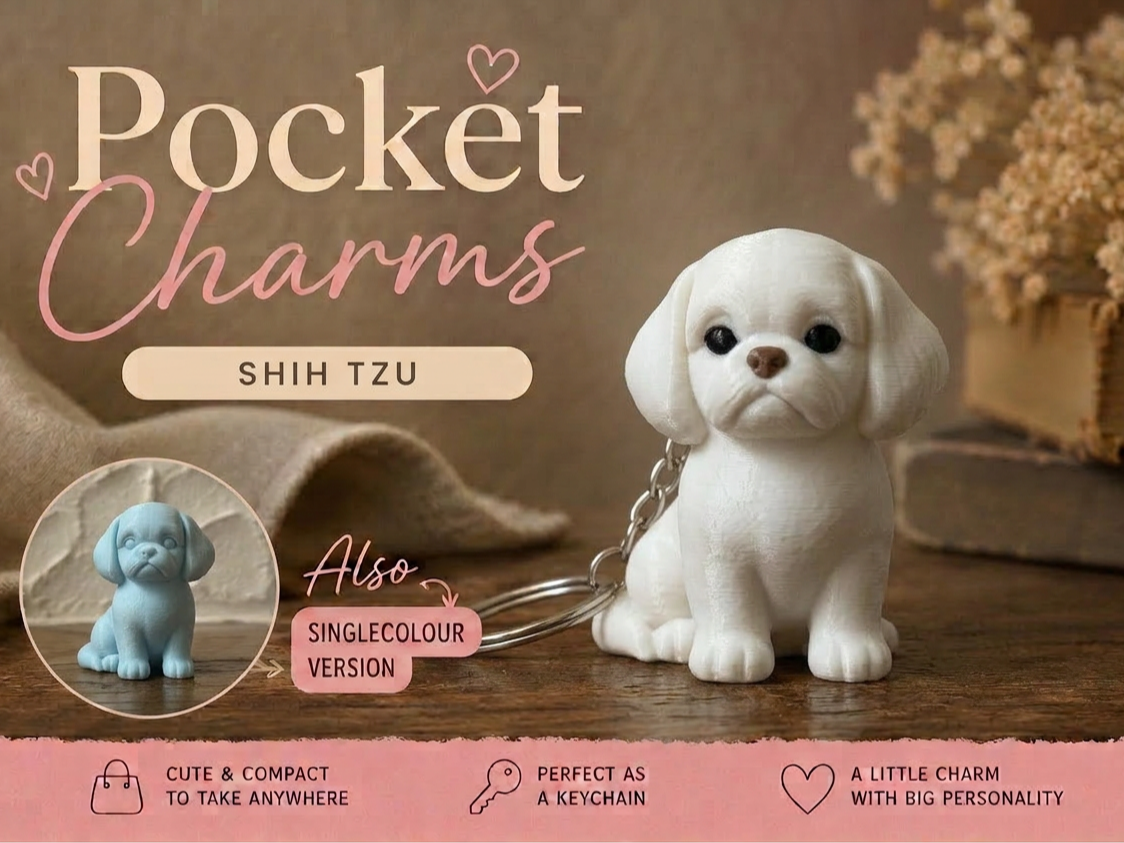 Shih Tzu Keychain Pocket Charms