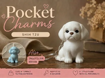 Llavero memorial Shih Tzu impreso en 3D