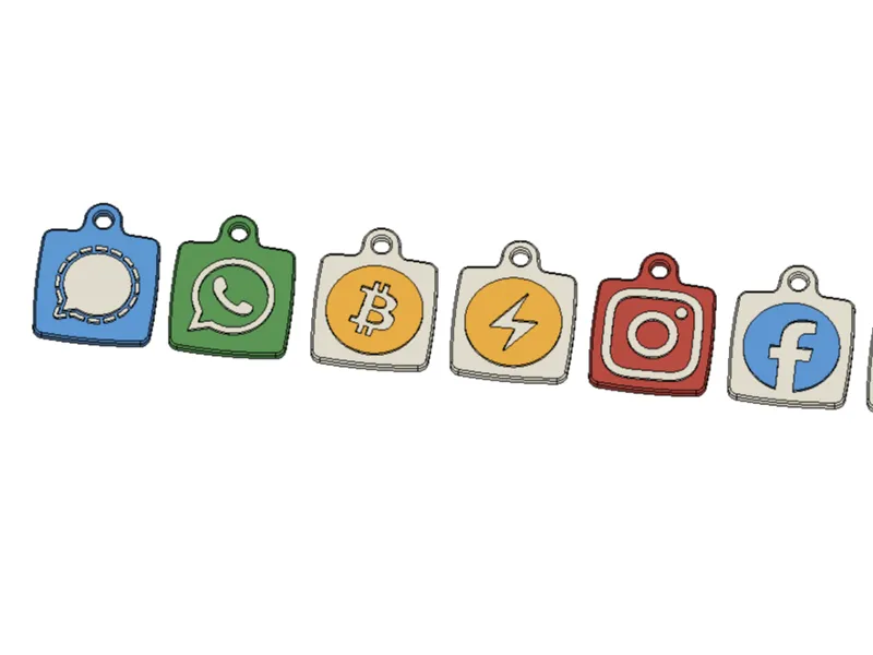 Social media NFC TAG keychain