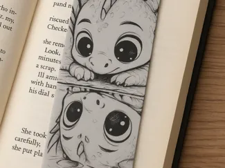 Cute Dragon Reflection Bookmark – Hueforge