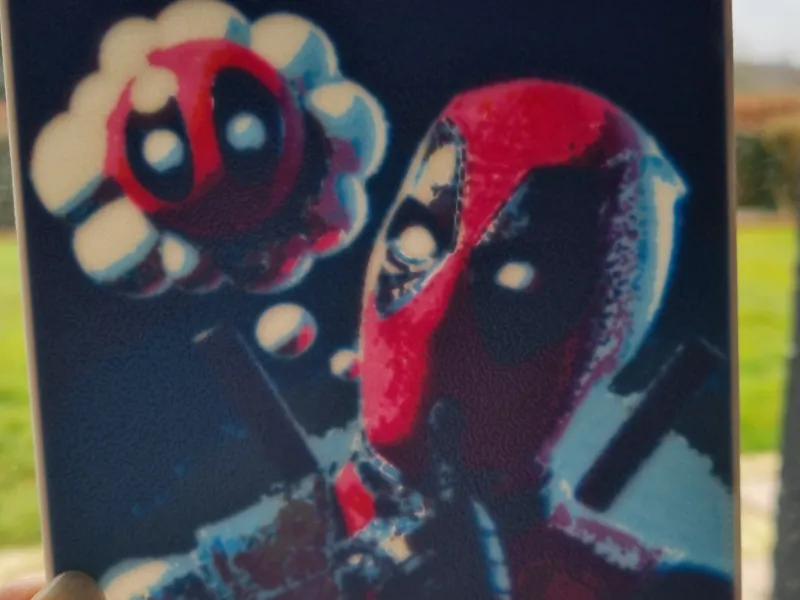 lithophanie deadpool qui pense bulle de BD