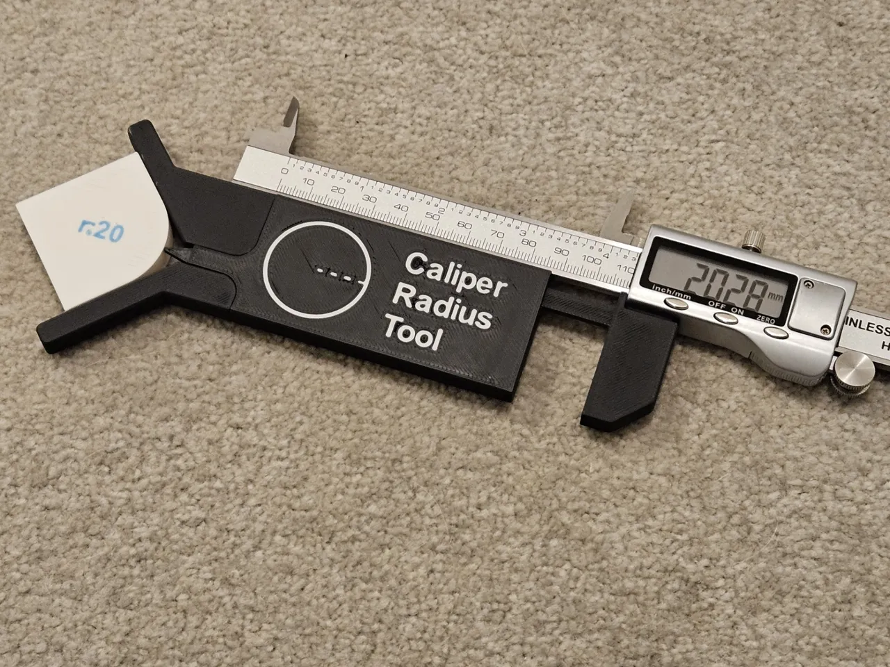 Digital Caliper Radius Gauge (1:1) view 3
