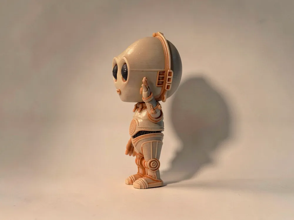 Kawaii Full Body C-3PO | AMS & No AMS - Free 3D Print Model - MakerWorld